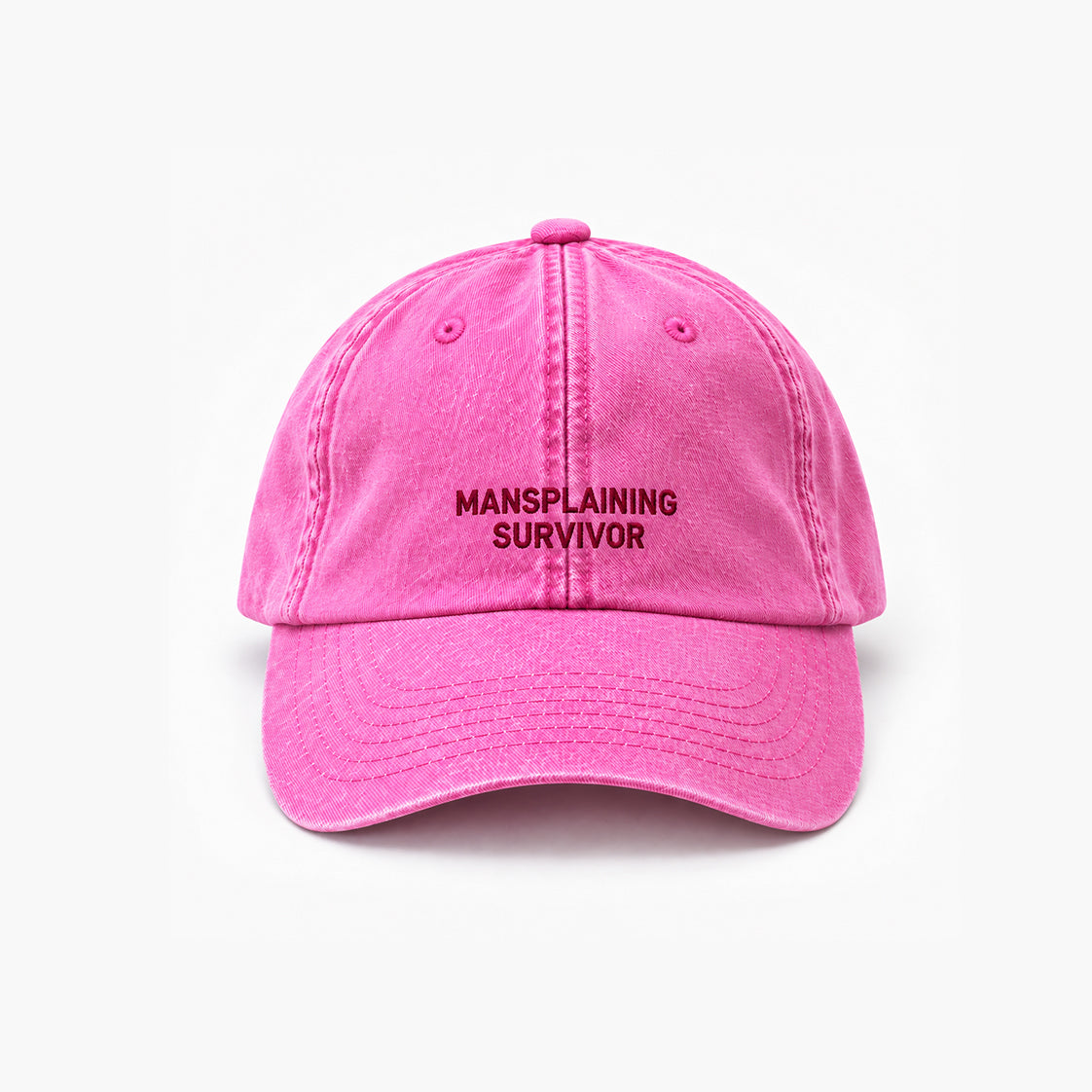 Personalisierte Vintage Pink Cap "Mansplaining Survivor"
