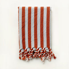 RED STRIPES XS Handgewebtes Hamamtuch aus BIO-Baumwolle