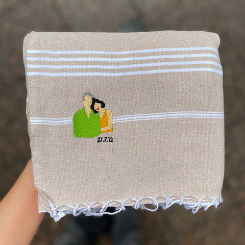 BEACH BOYS Beige Turkish Towel - Your Perfect Beach Companion