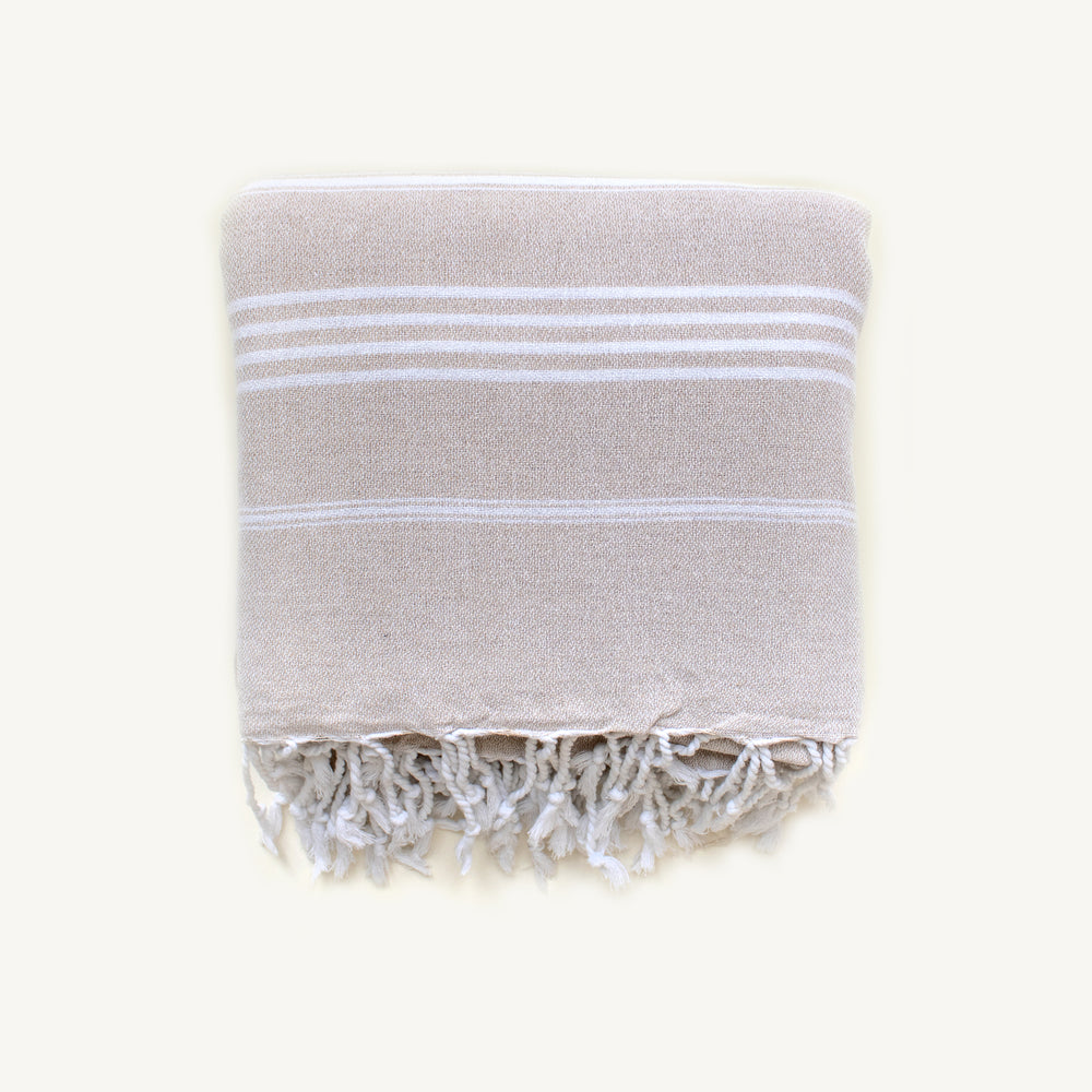 SQUA BEIGE XXL Lightweight Organic Cotton Blanket – Perfect for Picnic, Beach & Sofa