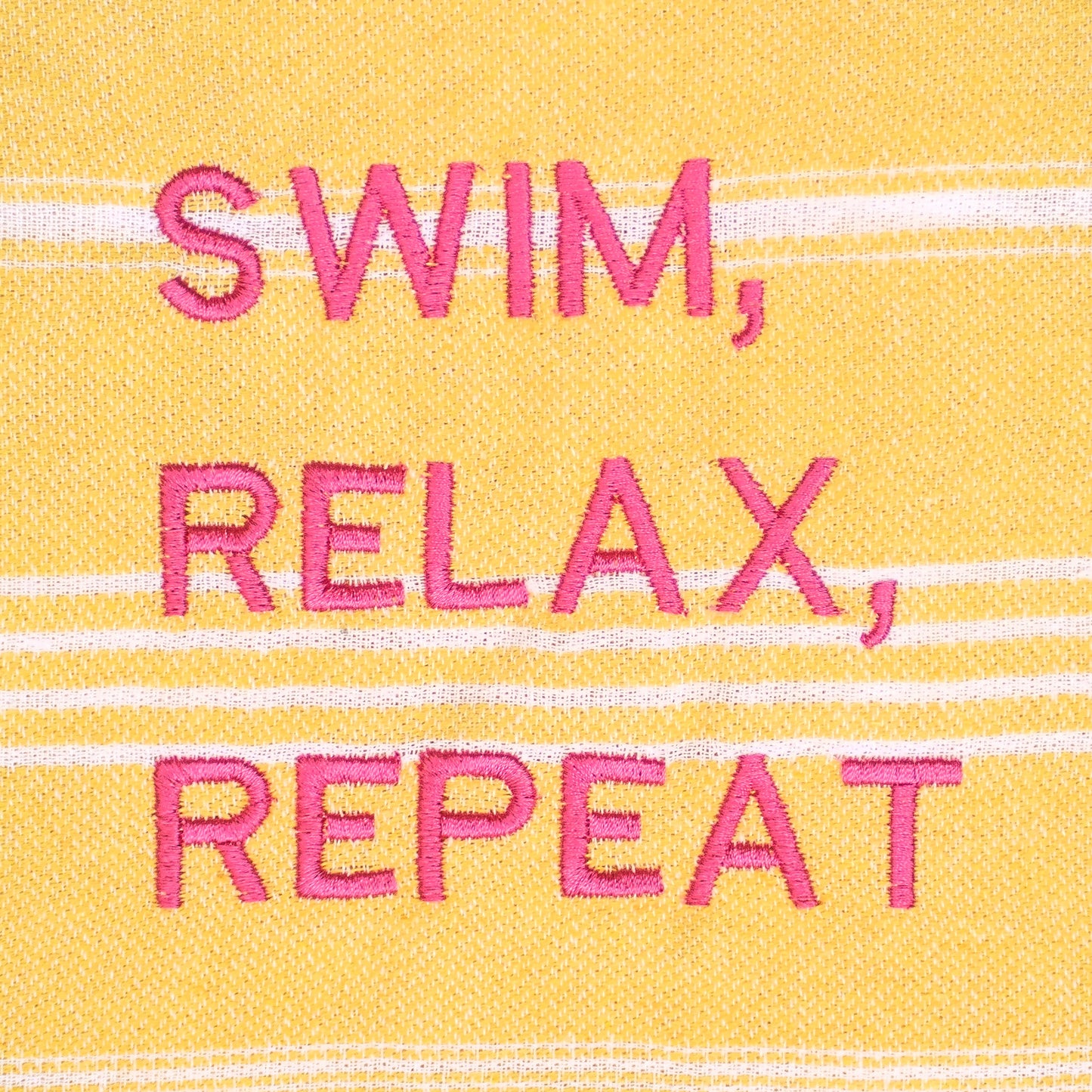 "SWIM, SWEAT, REPEAT" embroidered Hammam Towel