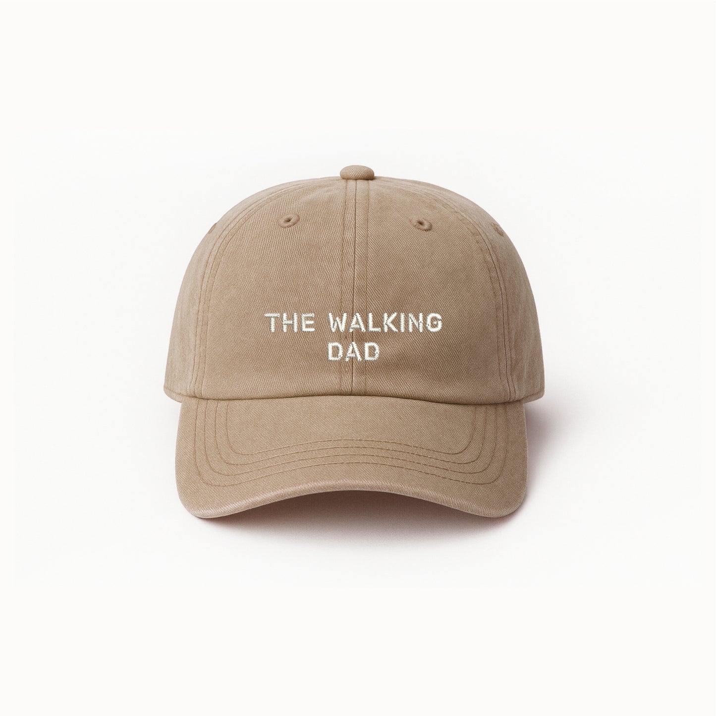 Personalized Beige Baseball Cap “The Walking Dad” Embroidered