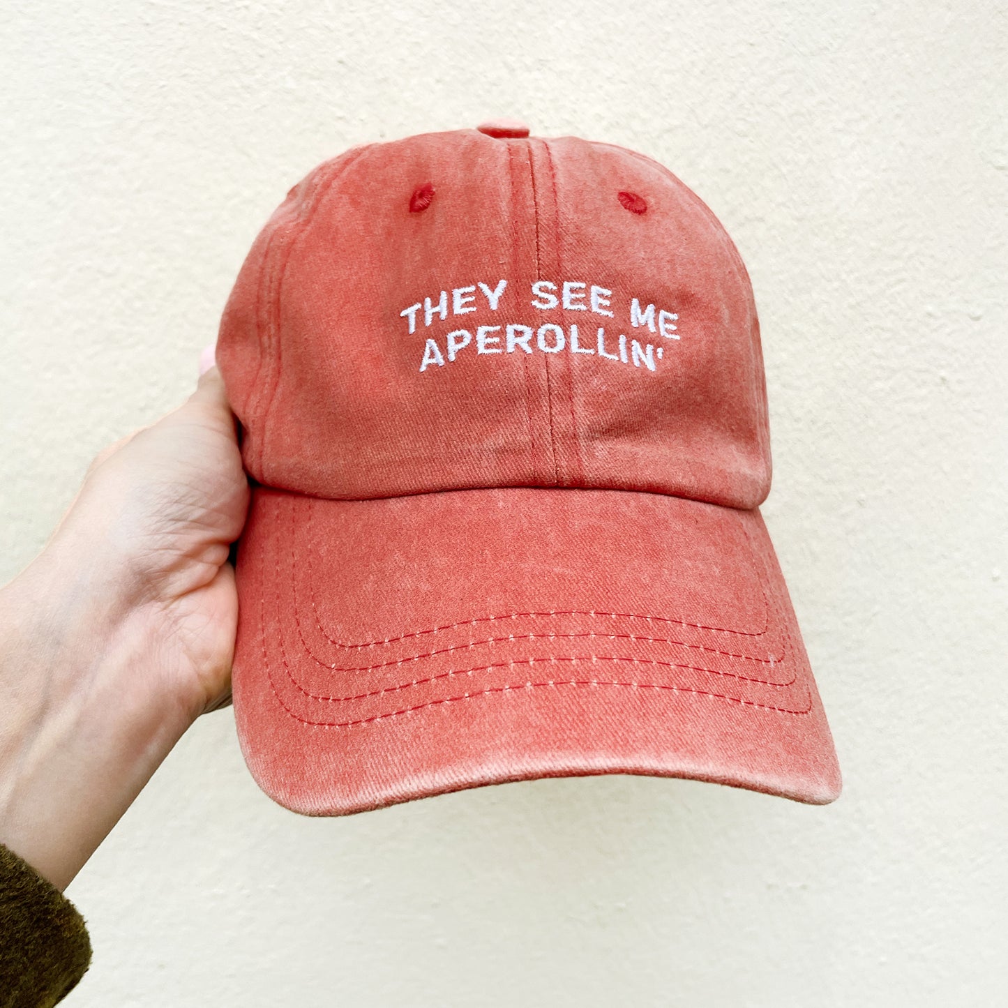 Personalisierte orange Basecap "They See Me Aperollin"