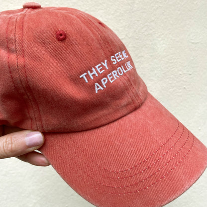 Personalisierte orange Basecap "They See Me Aperollin"