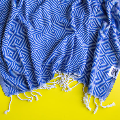 TRUE BLUE Handgewebtes Hamamtuch - HELLO TURCO