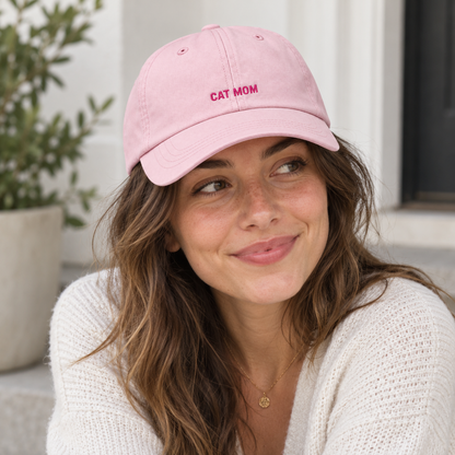 Personalisierte Light Pink Cap "Cat Mom" HELLO TURCO