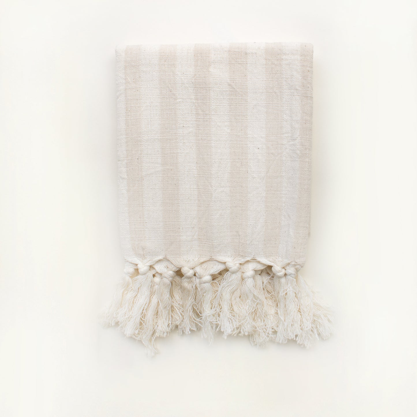 Small Handwoven Hand Towel - White Stripes