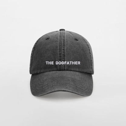 Personalisierte Vintage Anthracite Basecap "The Dogfather"