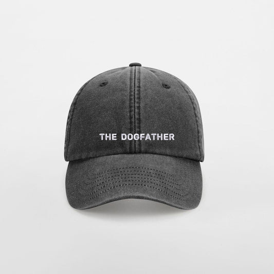 Personalisierte Vintage Anthracite Basecap "The Dogfather"