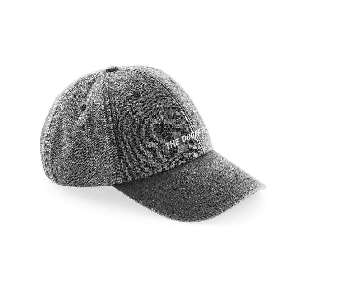 Personalisierte Vintage Anthracite Basecap "The Dogfather"