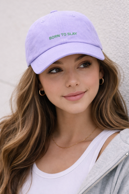 Personalisierte Lilac Cap "Born To Slay" HELLO TURCO