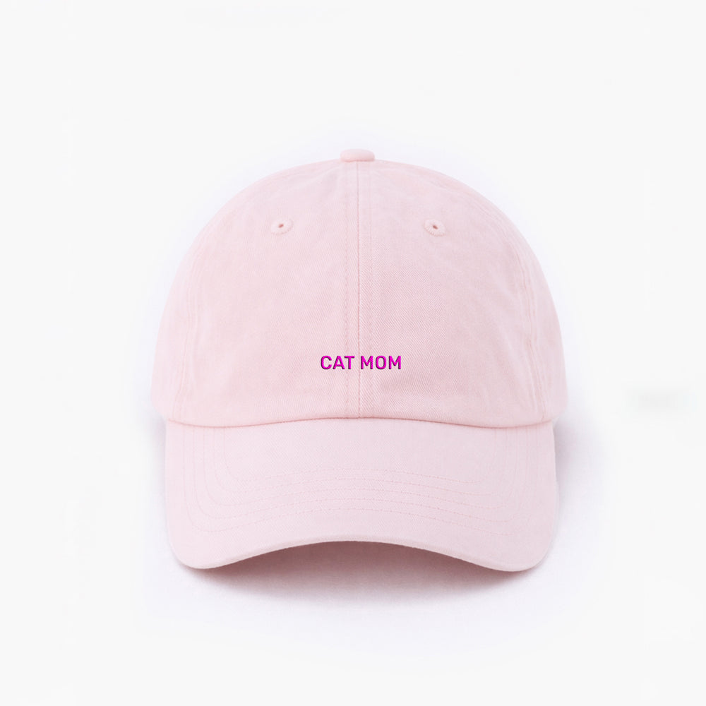 Personalized Peach Cap "Cat Mom"