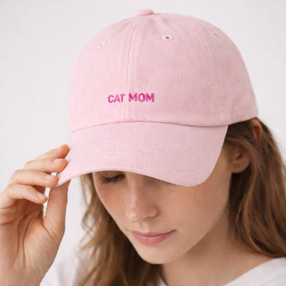 Personalisierte Light Pink Cap "Cat Mom" HELLO TURCO
