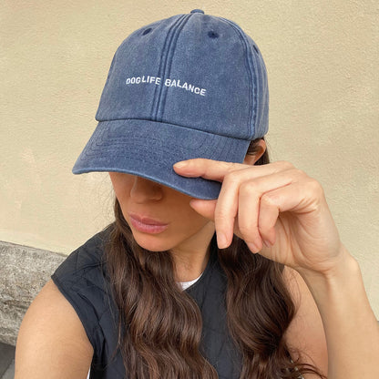 Personalisierte Vintage Navy Cap "Dog Life Balance" HELLO TURCO