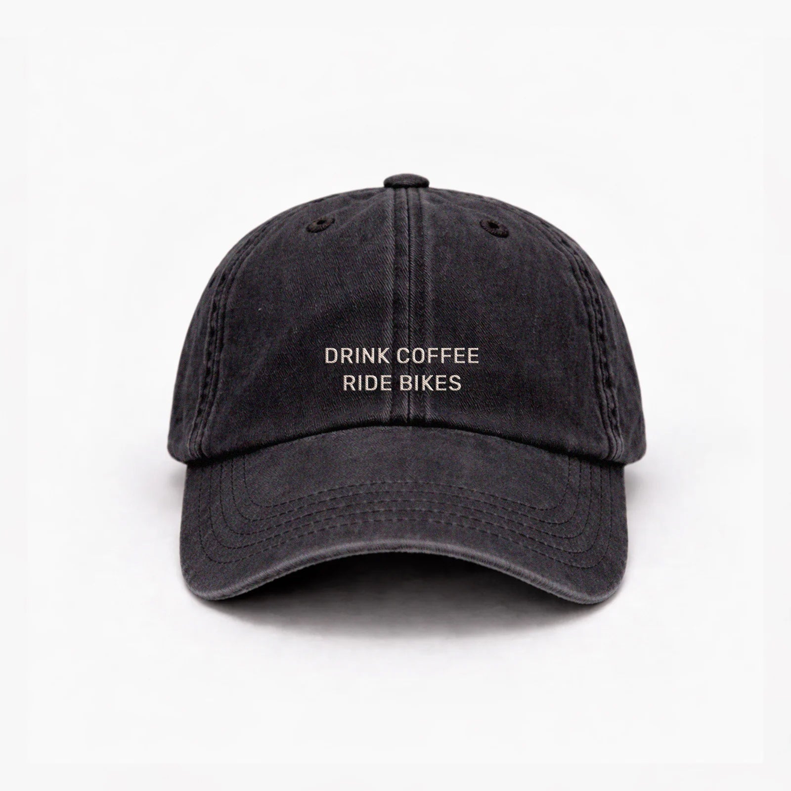 Personalisierte Vintage Black Cap "Drink Coffee Ride Bikes" HELLO TURCO