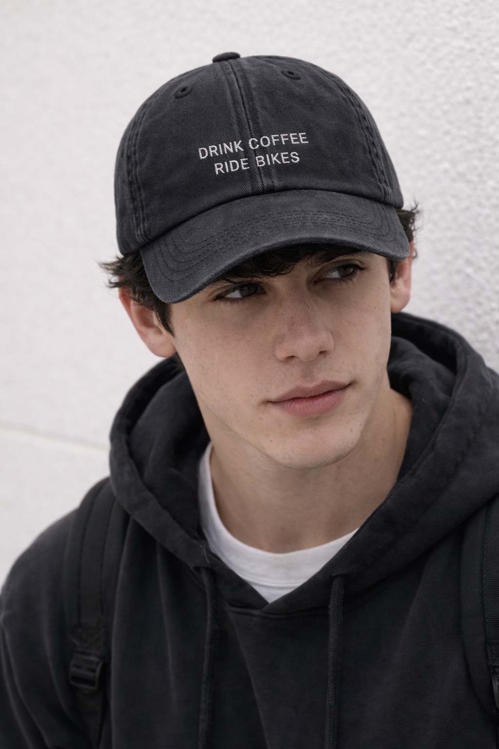 Personalisierte Vintage Black Cap "Drink Coffee Ride Bikes" HELLO TURCO