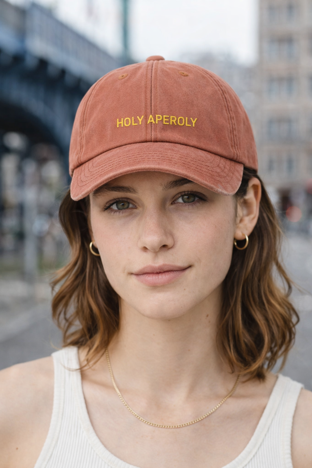 Personalisierte Vintage Orange Cap "Holy Aperoly" HELLO TURCO