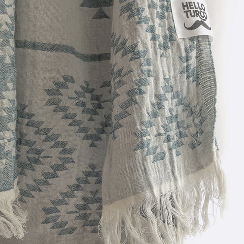 KILIM Pastel Green - Handgewebtes Hamamtuch für den Strand