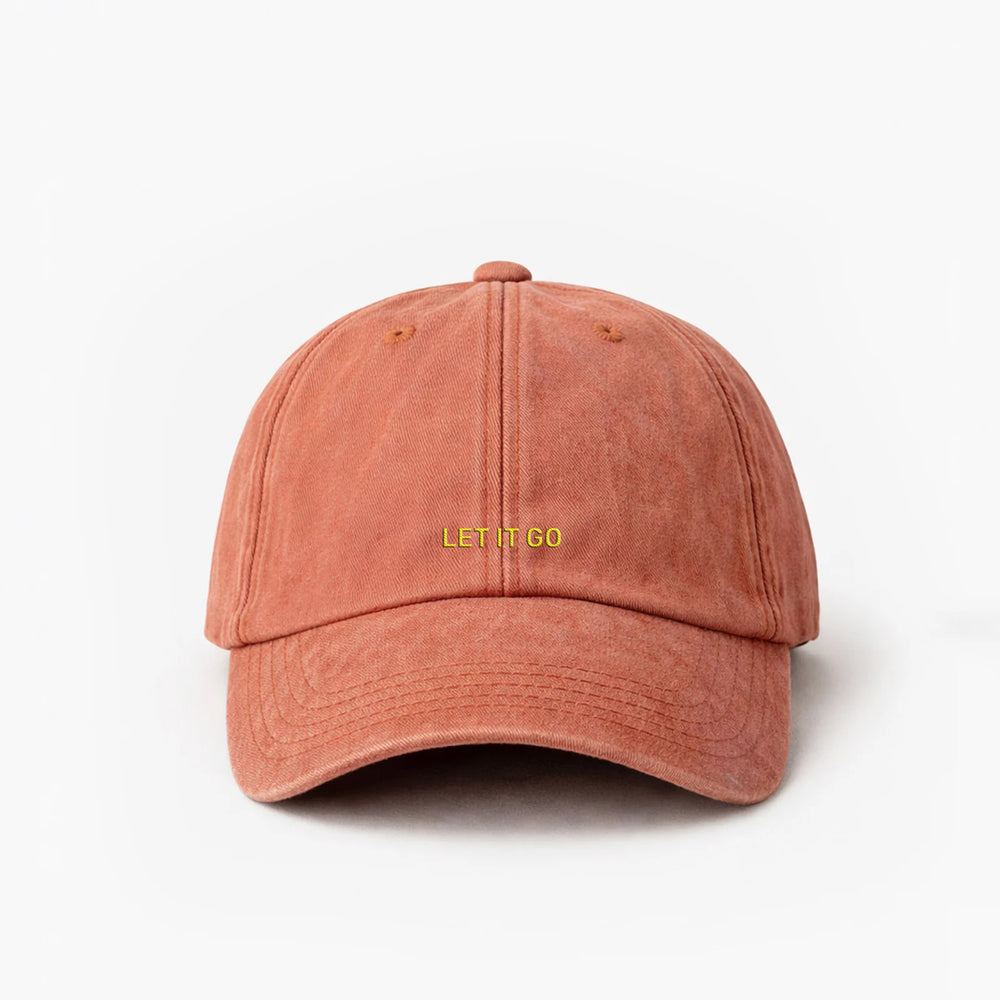 Personalized  Vintage Orange Cap "Let It Go"