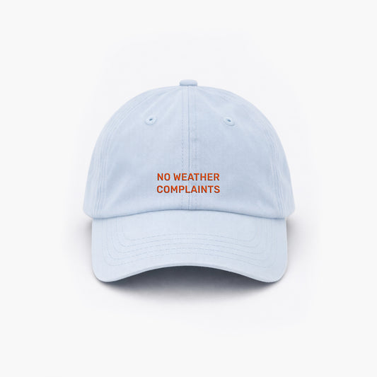Personalisierte Light Blue Cap "No Weather Complaints" HELLO TURCO