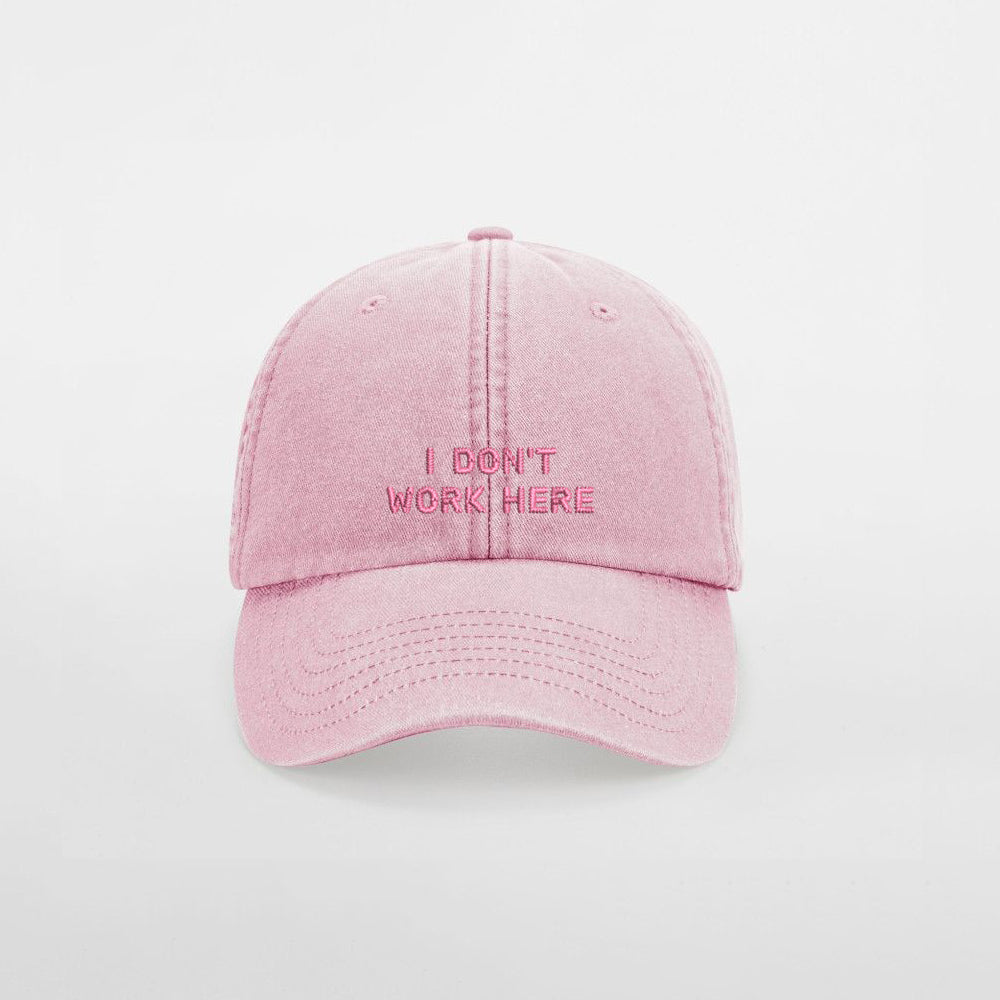Personalisierte Vintage Dusky Rose Basecap "I Don't Work Here"