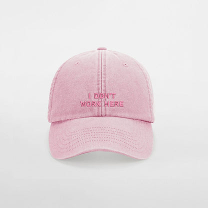 Personalisierte Vintage Dusky Rose Basecap "I Don't Work Here"