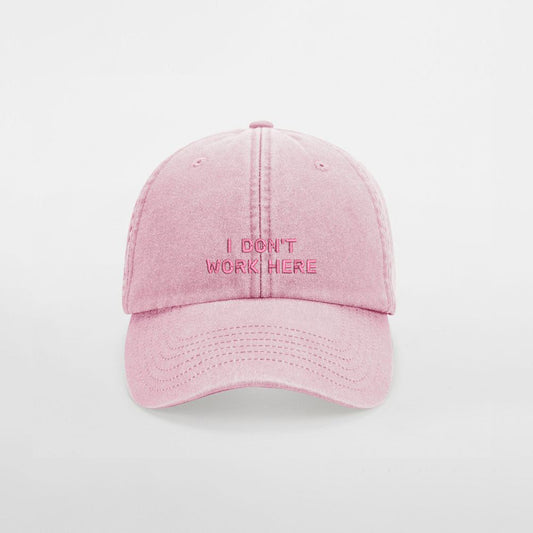 Personalisierte Vintage Dusky Rose Basecap "I Don't Work Here"