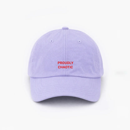 Personalized Lilac Cap "Proudly Chaotic"