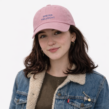Personalisierte Vintage Light Pink Cap "Später Vielleicht" HELLO TURCO