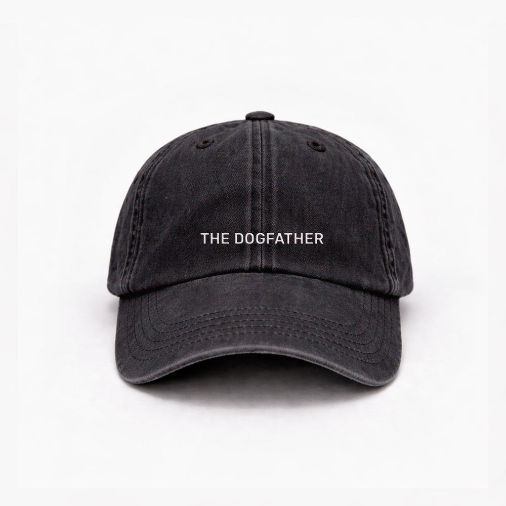 Personalized Vintage Black Cap "The Dogfather"