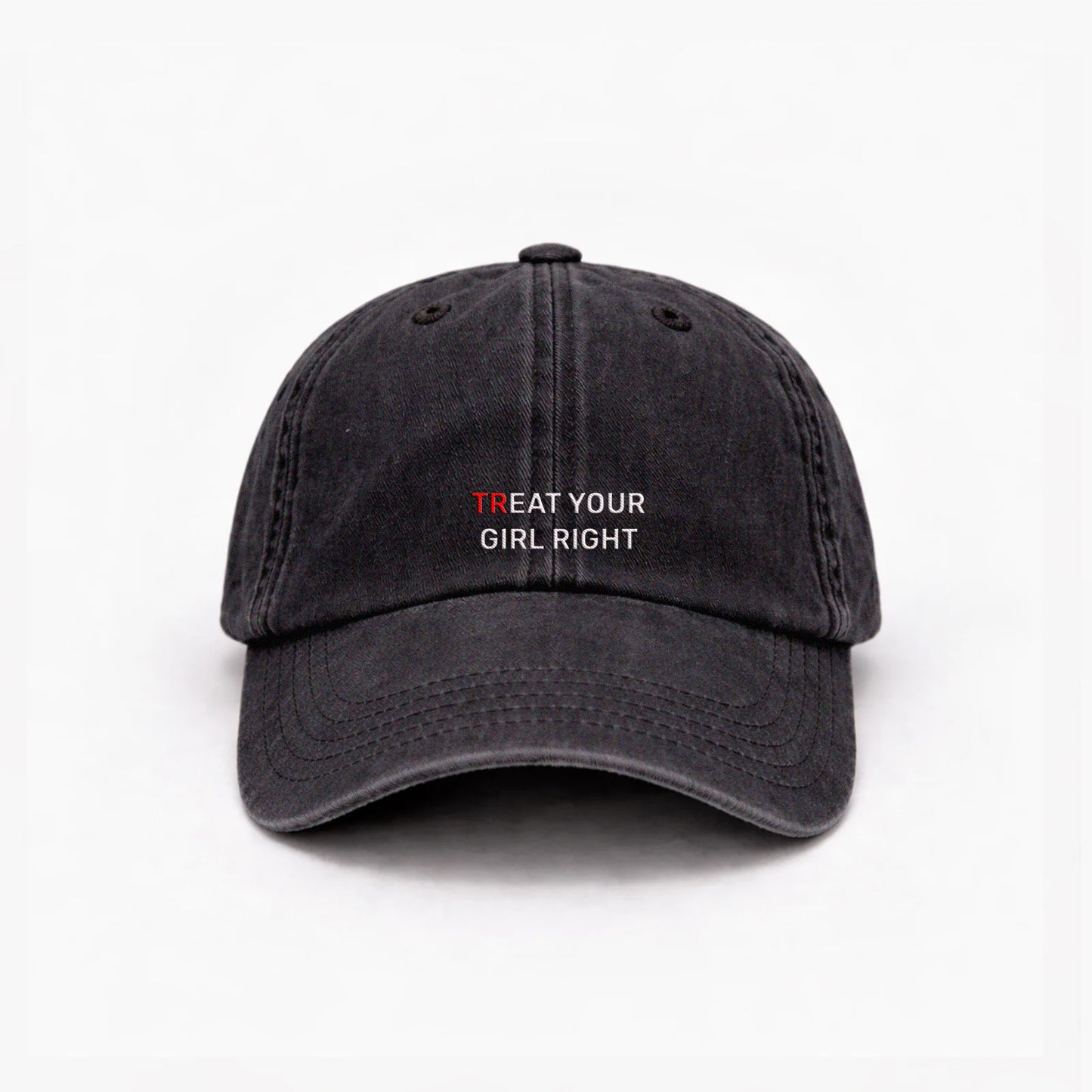 Personalisierte Vintage Black Cap "Treat Your Girl Right" HELLO TURCO