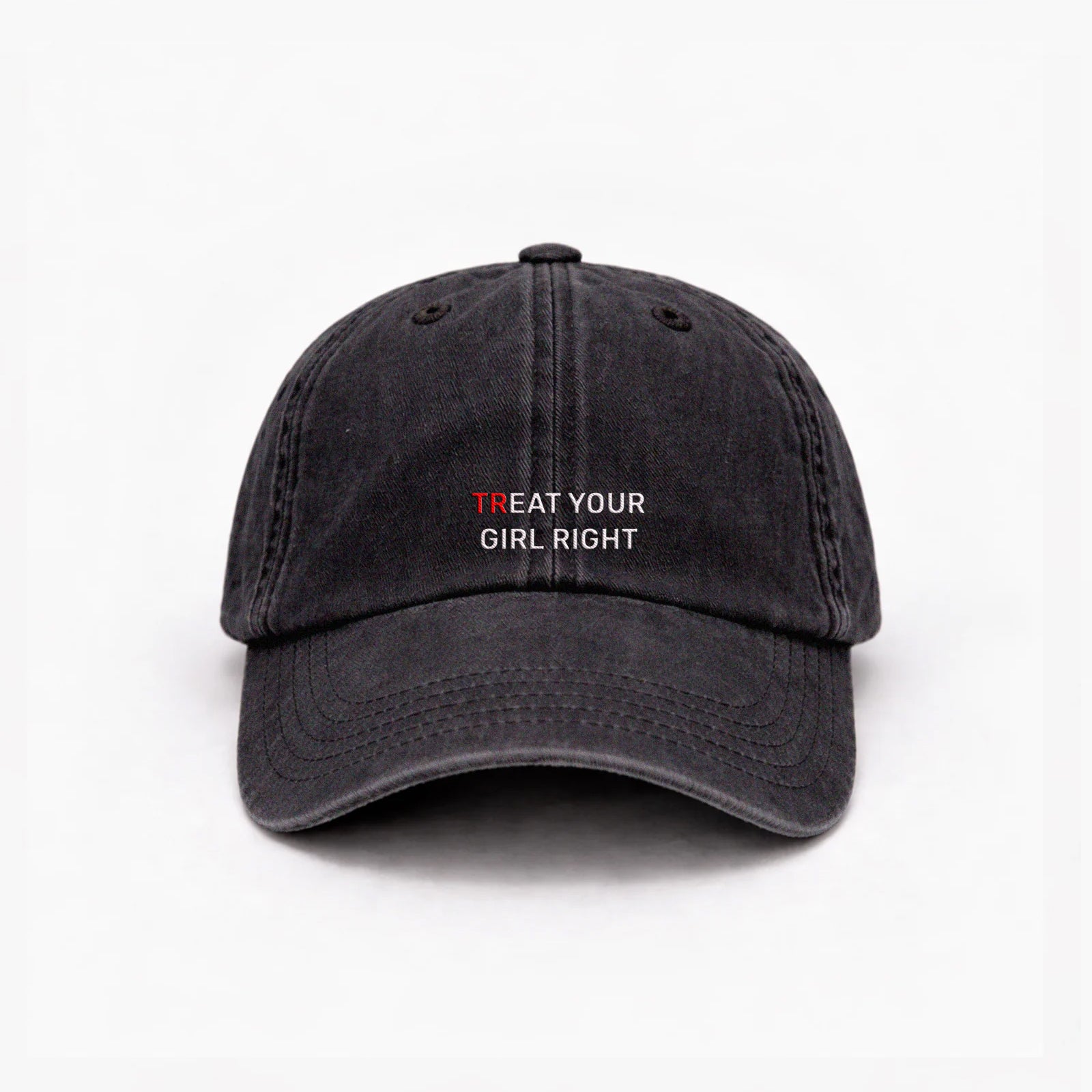 Personalisierte Vintage Black Cap "Treat Your Girl Right" HELLO TURCO
