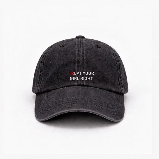Personalisierte Vintage Black Cap "Treat Your Girl Right" HELLO TURCO